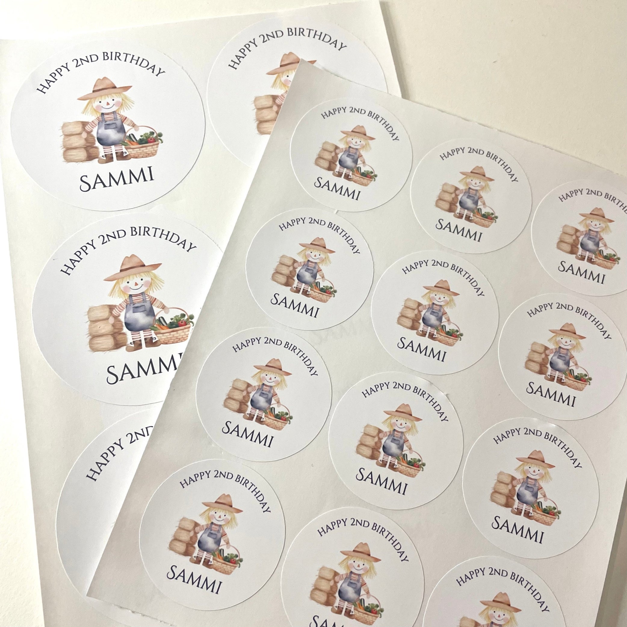 On The Farm 2” & 3” Gloss Round Party Stickers