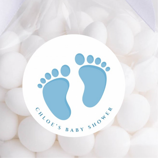 Blue Toes ’ Round Gloss Party Stickers