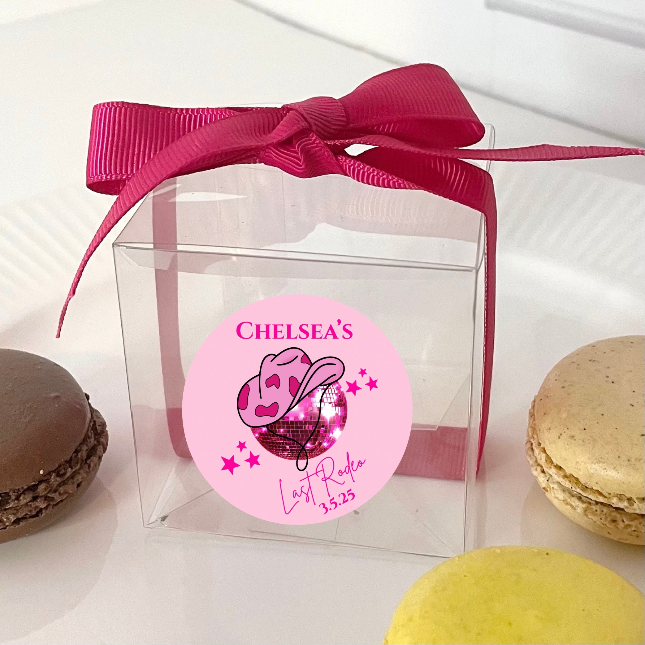 ‘Last Rodeo’ Bridal Shower Transparent Boxes & Stickers- Pack of 10