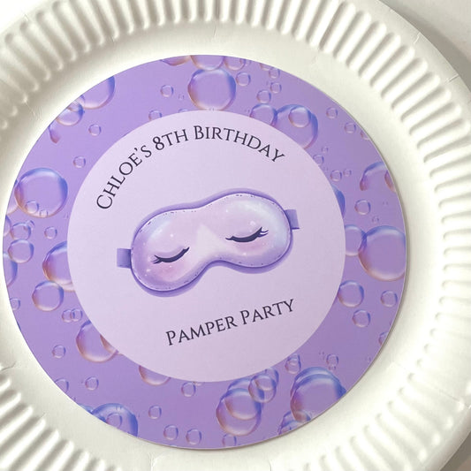 Pamper Party Plate Toppers x6