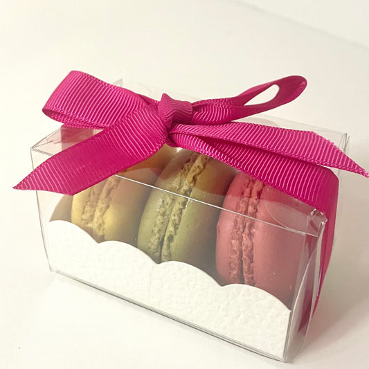 Transparent Macaron Box With White Insert -Pack of 10