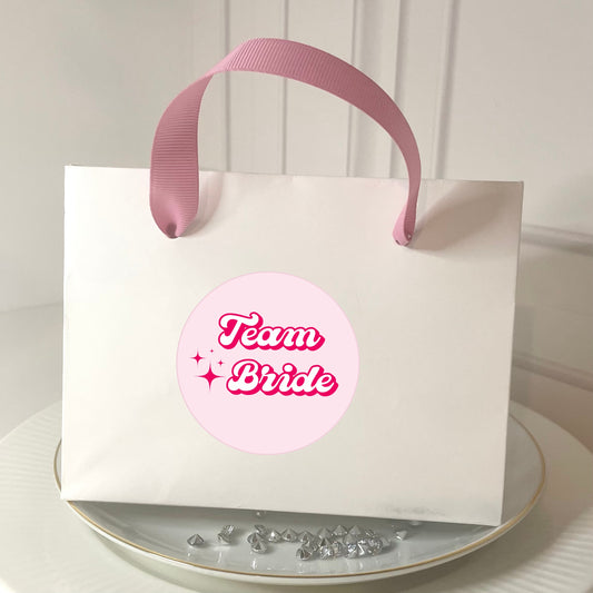 ‘Team Bride’ Bridal Shower Favour Gift Bags - 2 sizes (Pack of 6)