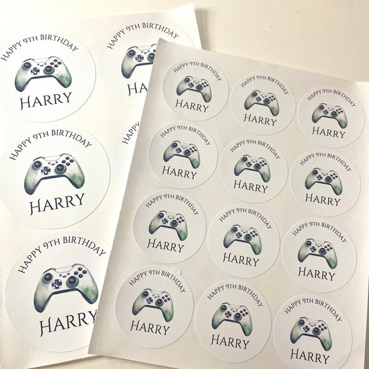 Level Up Party Round Gloss Stickers 2” & 3”