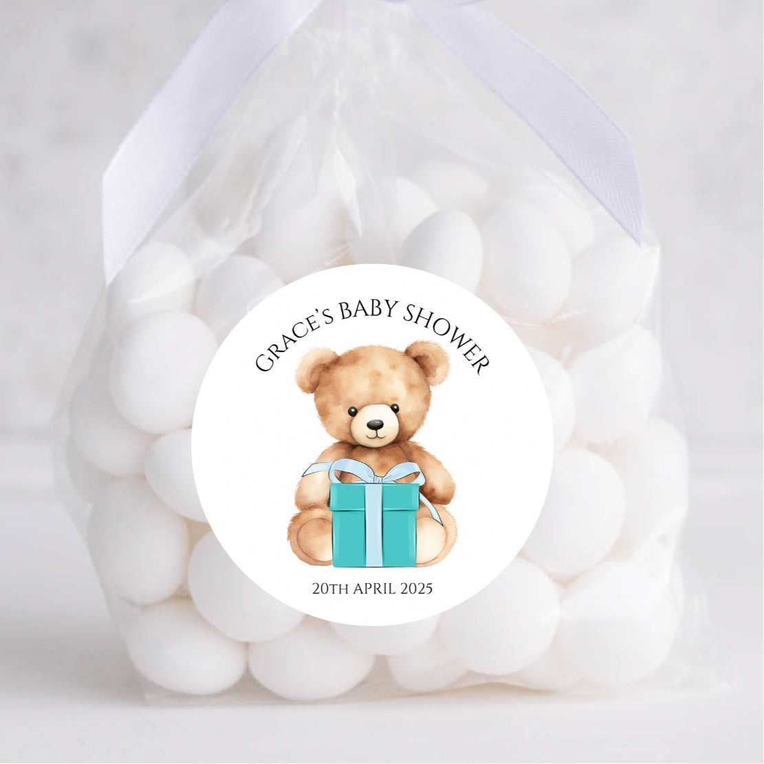 Teddy Bear-  Cello Bags & Stickers- Pack x24