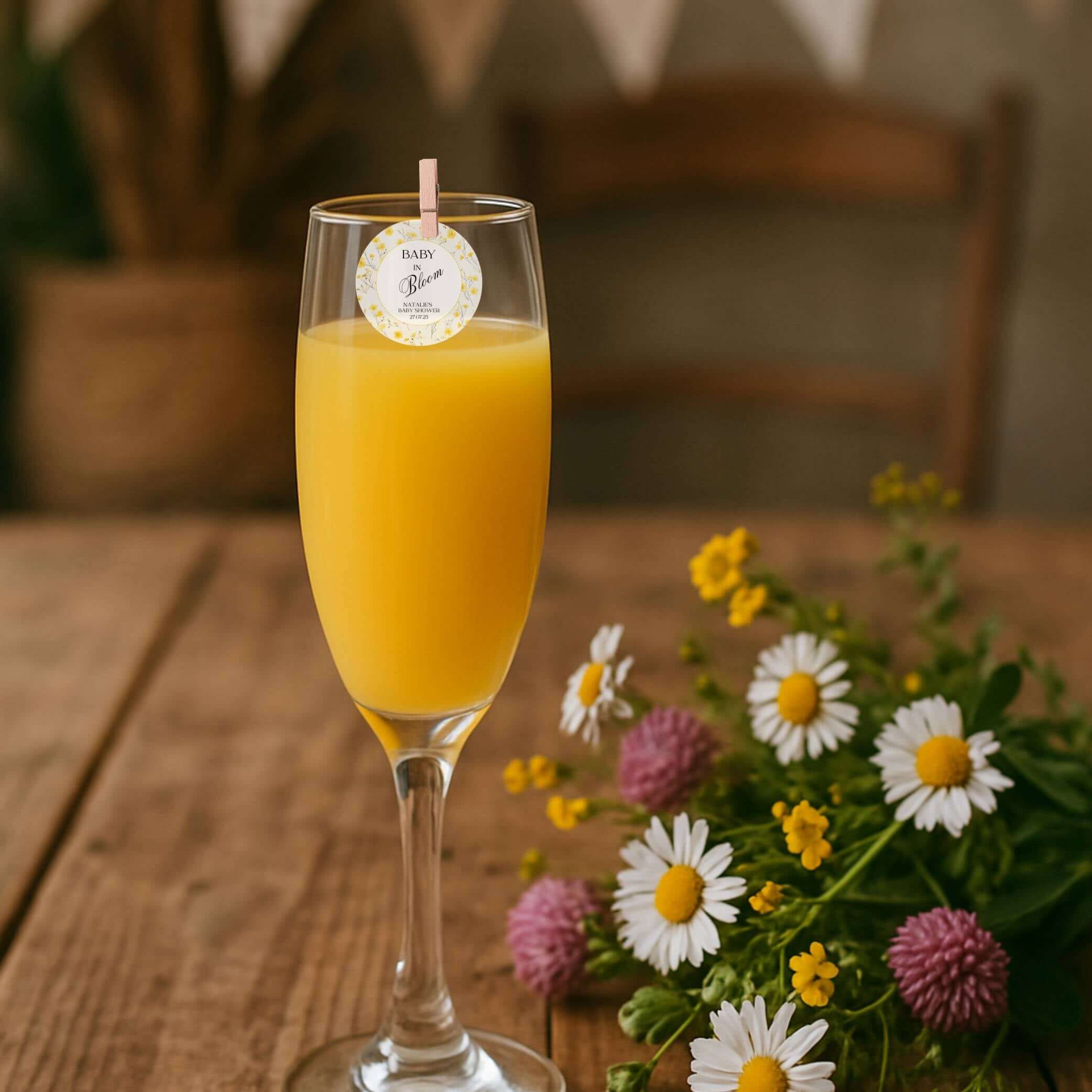 baby in bloom drink toppers