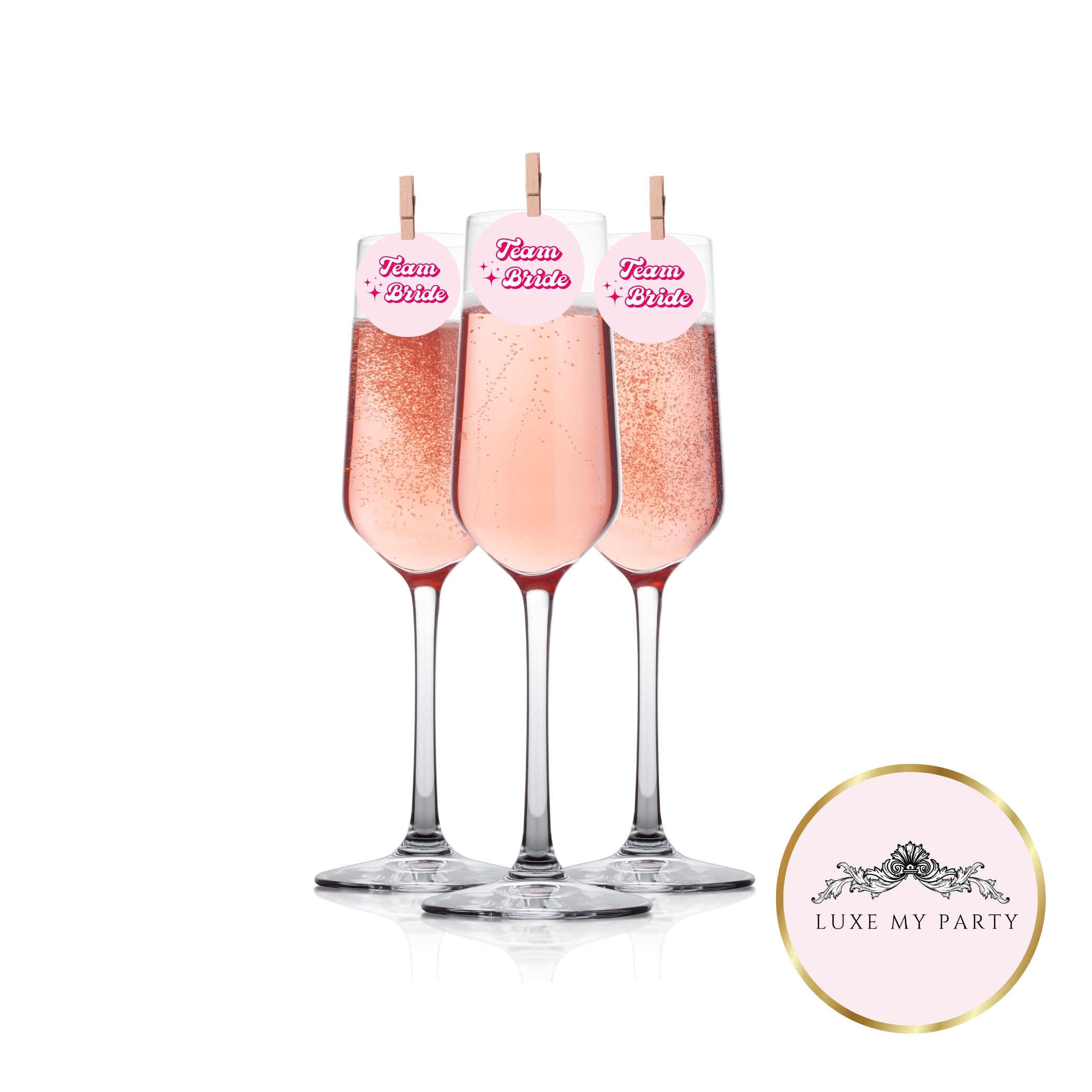 ‘Team Bride Fun’ Bridal Shower Edible Drink Toppers