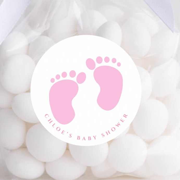 ‘Pink Toes ’ Round Gloss Party Stickers