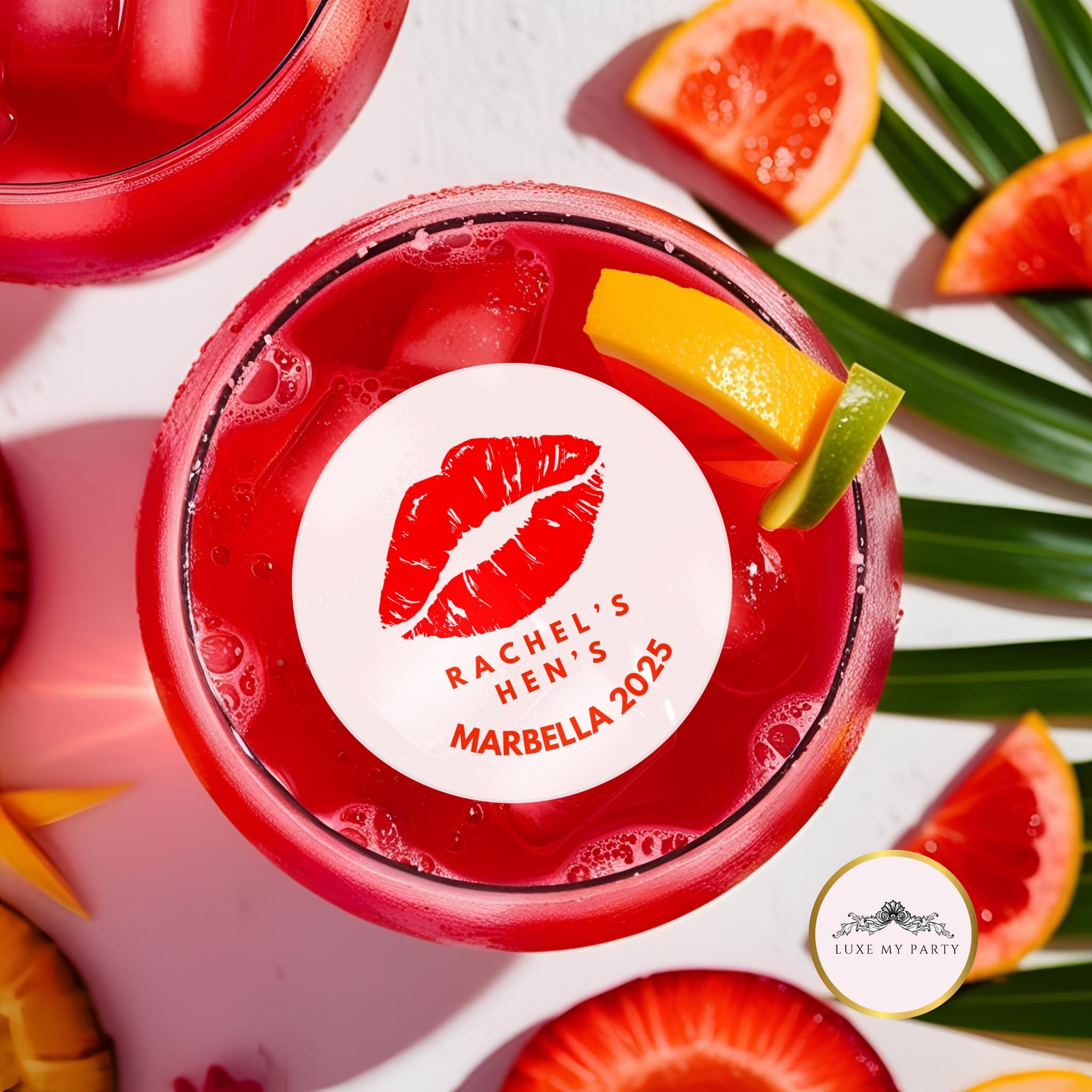 ‘ Kissy Kissy Boom Boom’ Edible Drink Toppers