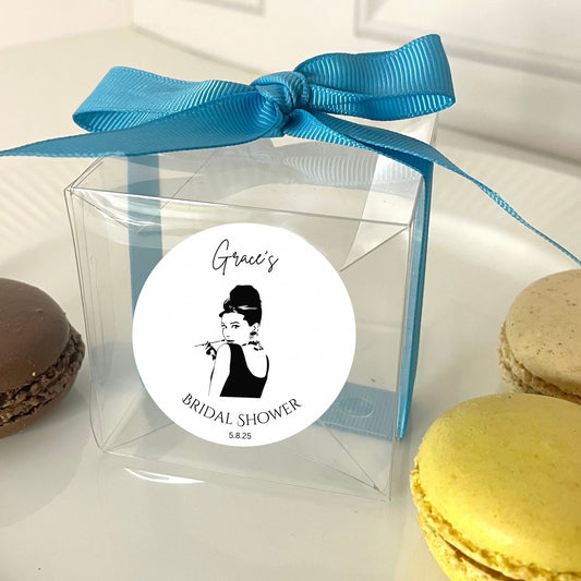 ‘Darling Audrey’ Transparent Boxes & Stickers- Pack of 10