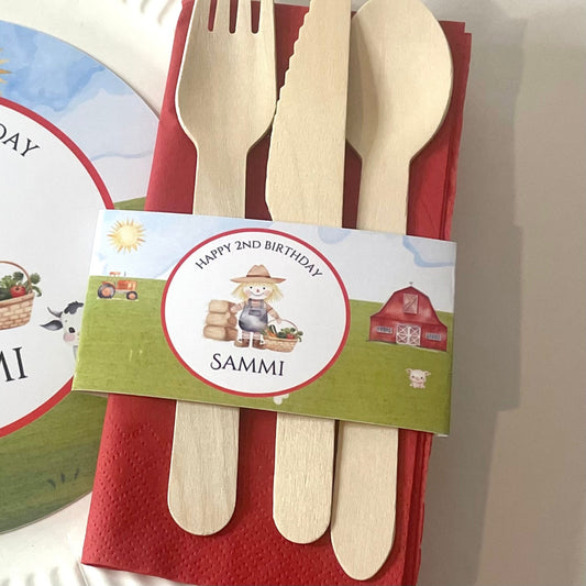 On The Farm - Cutlery/Napkin Bands x6