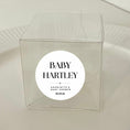 Load image into Gallery viewer, ‘Baby Name’ Baby Shower Transparent Boxes with personalised Stickers- Pack of 10
