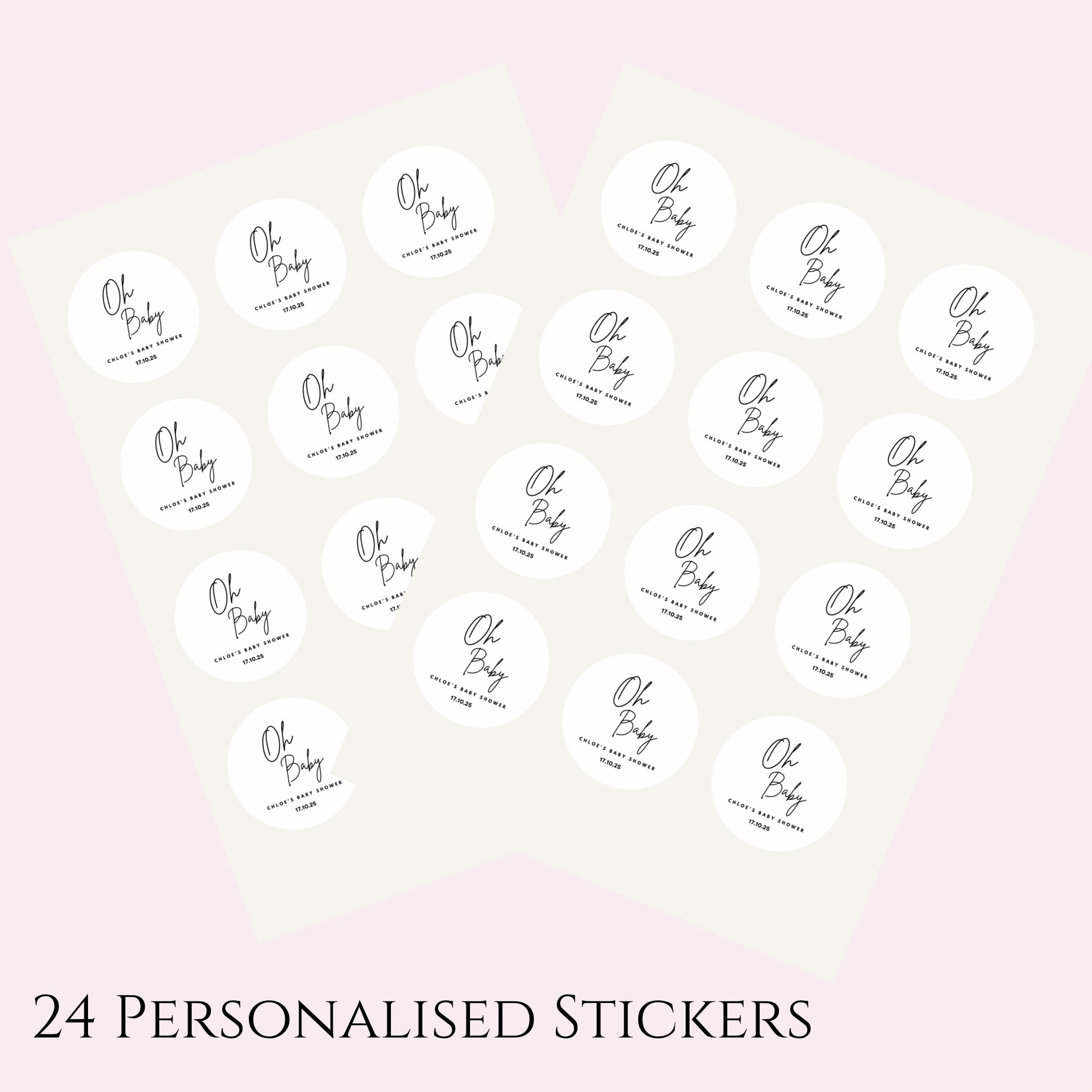 ‘Oh Baby’-  Cello Bags & Stickers- Pack x24
