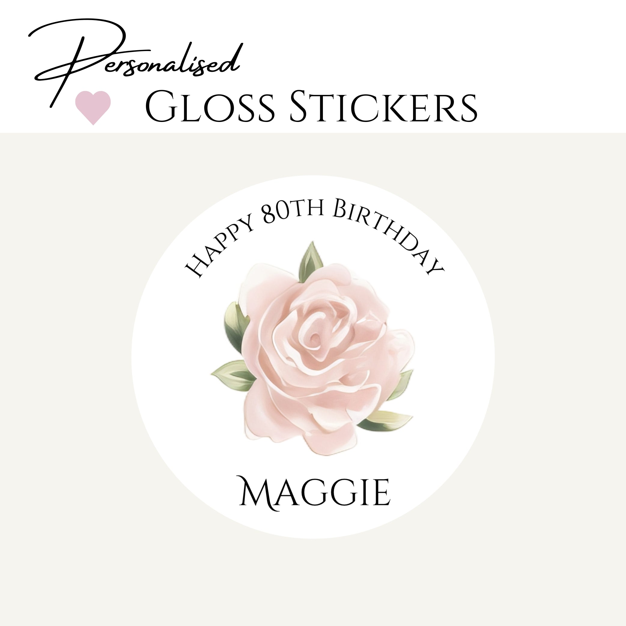 Personalised rose stickers