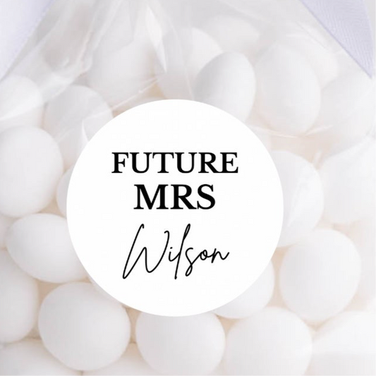 ‘Future Mrs’  Round Gloss Sticker Labels