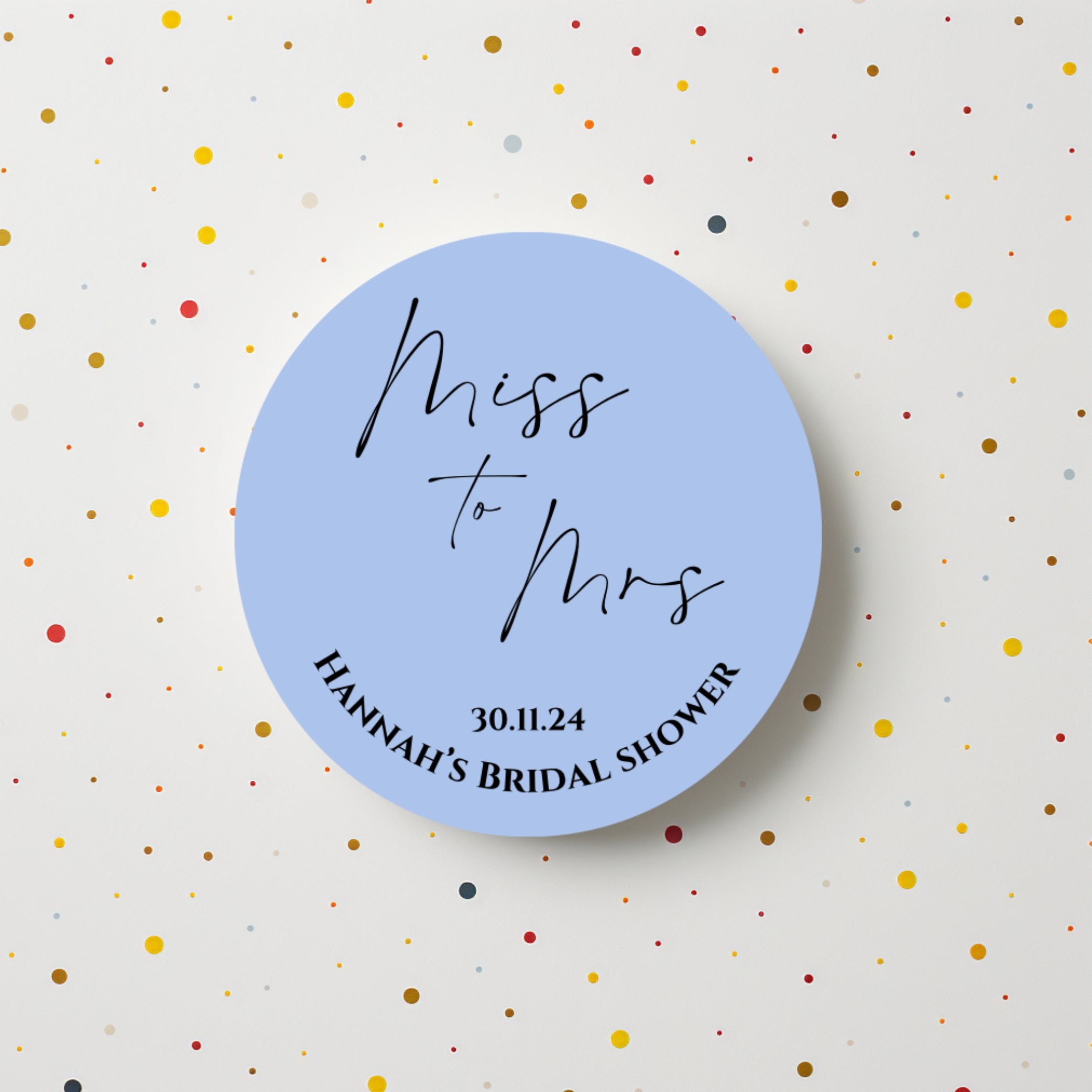Miss To Mrs Round Gloss Sticker Labels