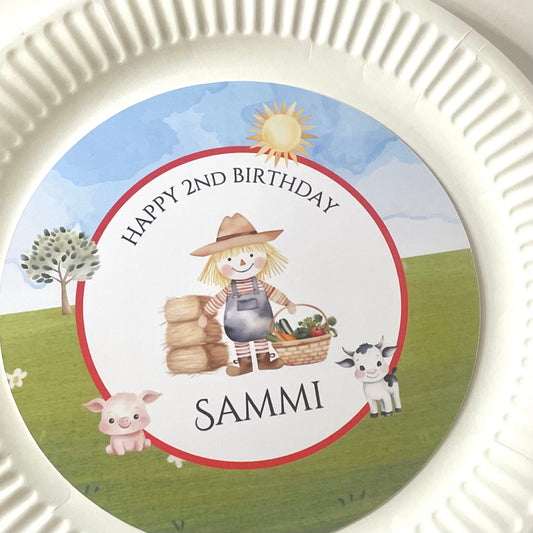 On The Farm Plate Toppers x6