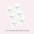 Load image into Gallery viewer, ‘Just got hitched’ Gloss Round Sticker Labels
