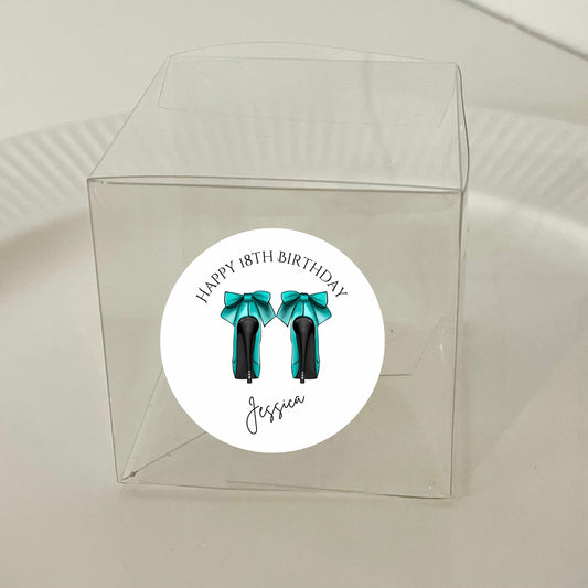 Birthday Shoes’ Transparent Boxes & Stickers- Pack of 10