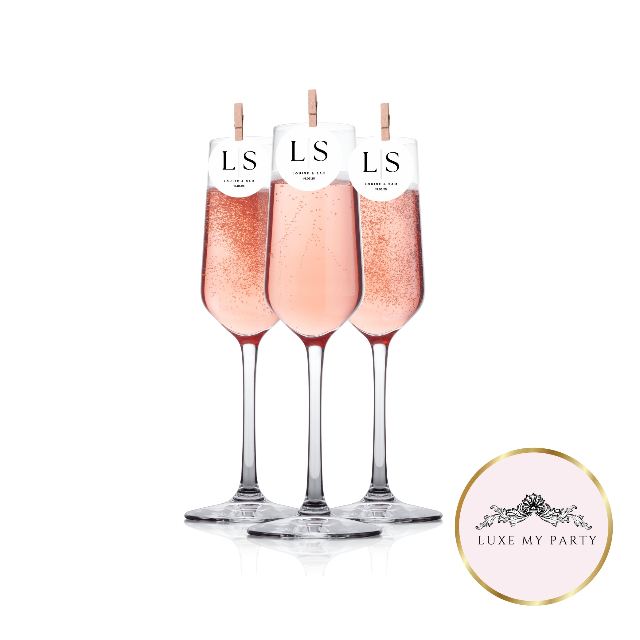 ‘Monogram’ Wedding ’ Edible Drink Toppers