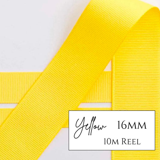 Yellow Grosgrain Ribbon - 16mm x 10metre Reel