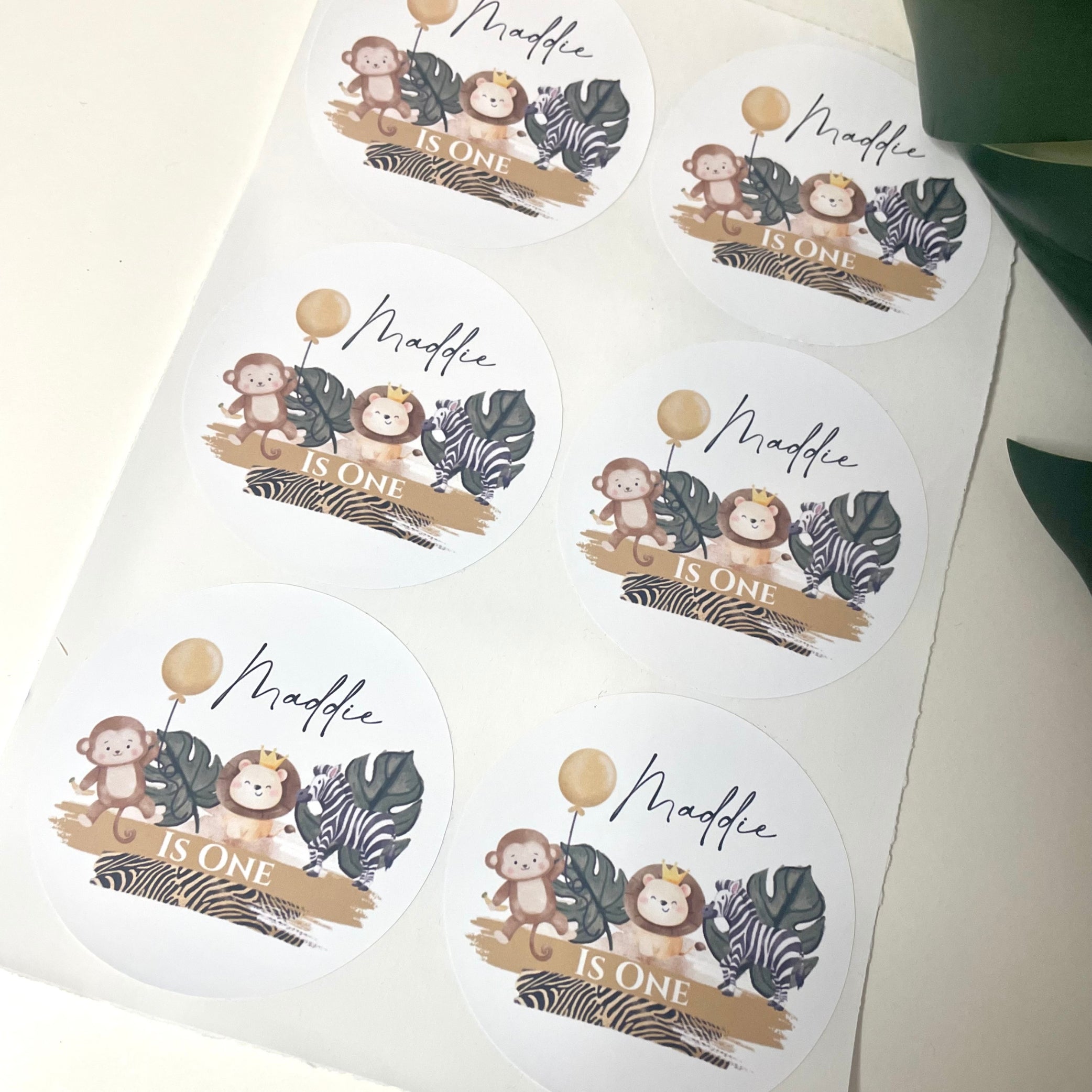 Coco’s Jungle  2” & 3” Round Gloss Party Stickers