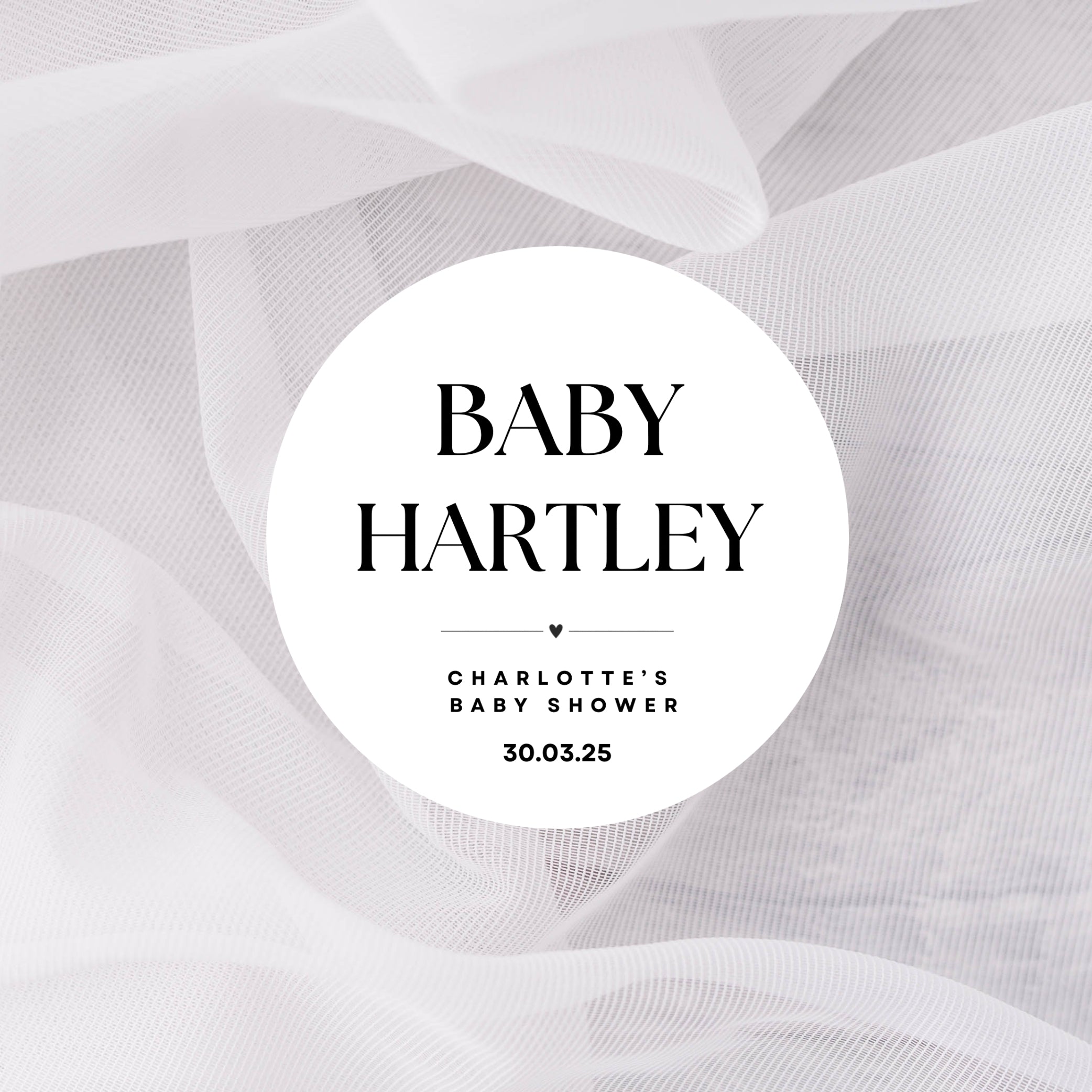 ‘Baby Name’ Round Gloss Party Stickers