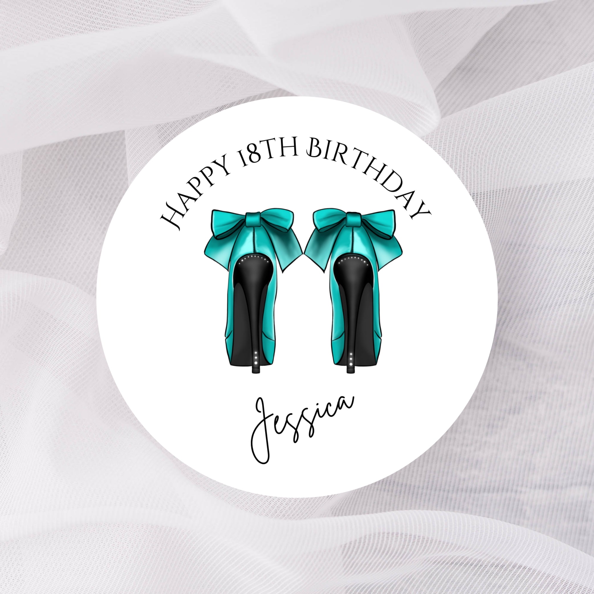 ‘Party Shoes’ Round Gloss Party Stickers