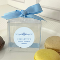 Load image into Gallery viewer, ‘Something Blue’ Bridal Shower Transparent Boxes with Personalised Stickers- Pack of 10
