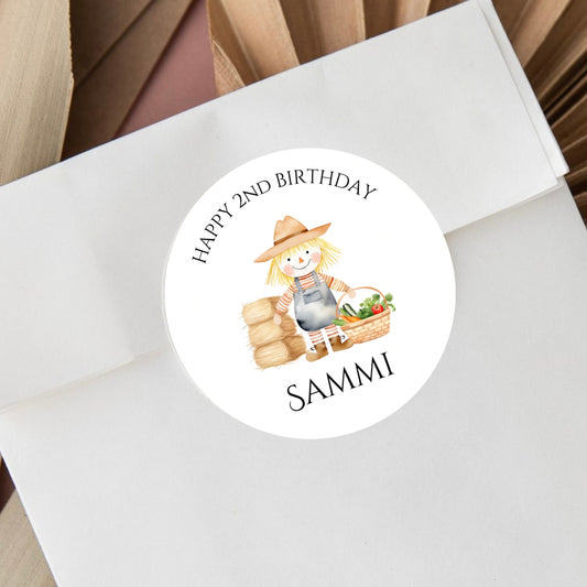 On The Farm 2” & 3” Gloss Round Party Stickers
