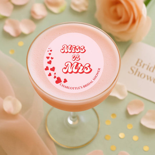 Miss to Mrs hen night cocktail topper