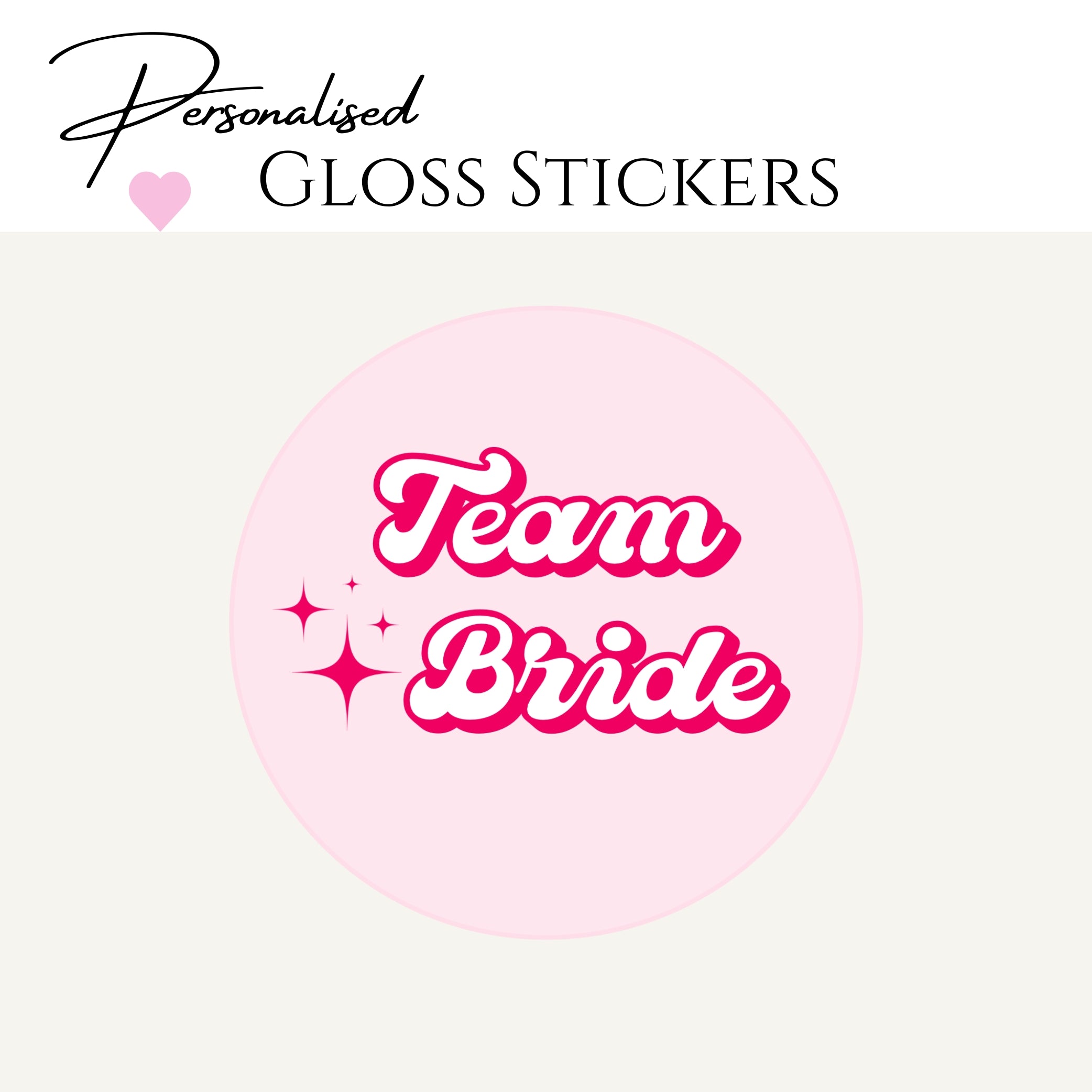 ‘Team Bride’ Bridal Shower Transparent Boxes & Stickers- Pack of 10