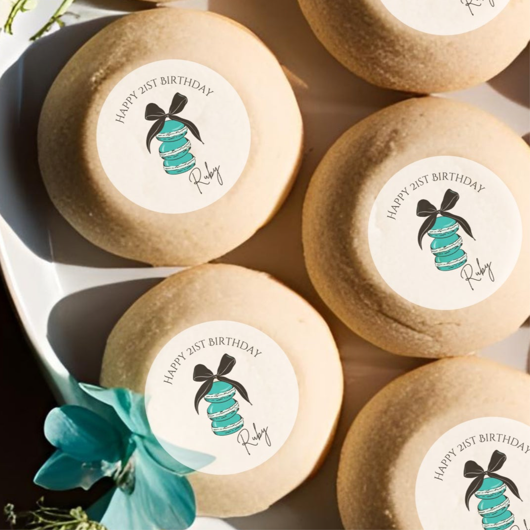 ‘Sweet Macarons’ Edible Cake Toppers