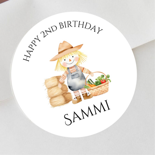 On The Farm 2” & 3” Gloss Round Party Stickers